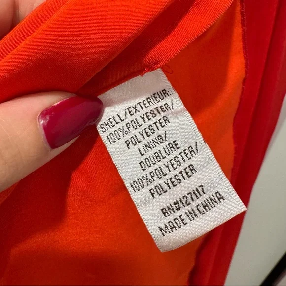 Badgley Mischka Celebrity Gown, Red Chiffon, Size 4 - Picture 13 of 15